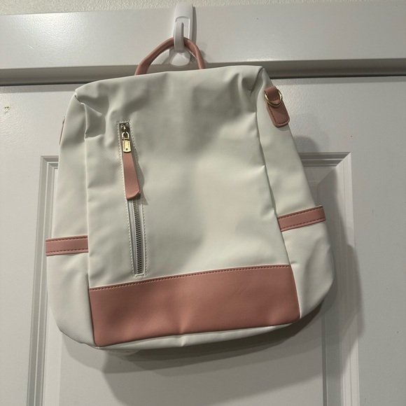 Waterproof Anti theft Backpack pink and white - Picture 4 of 5